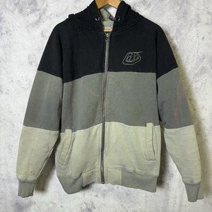 Troy Lee Design Hoodie Mens XL Full Zip Striped Sweatshirt Racing MX